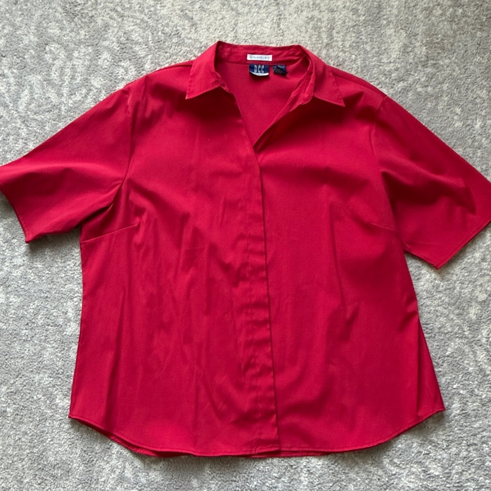 DCC Red button blouse -  size 2XL